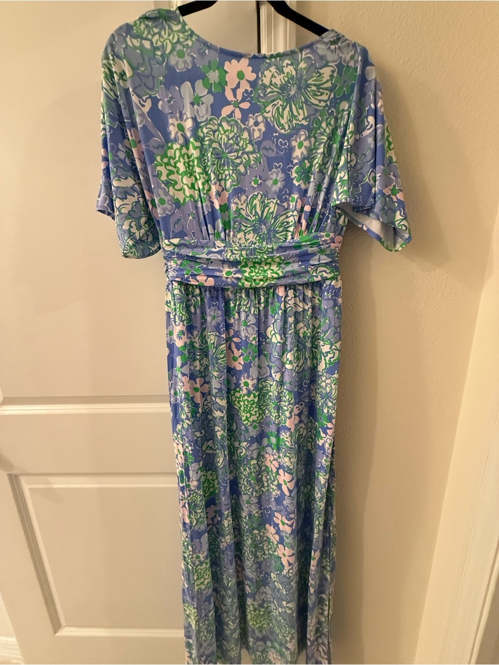 Lilly Pulitzer Blue Green Pink Floral Maxi Dress size medium nwt parigi